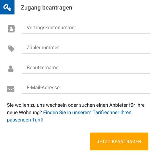 Registrierung Kundenportal